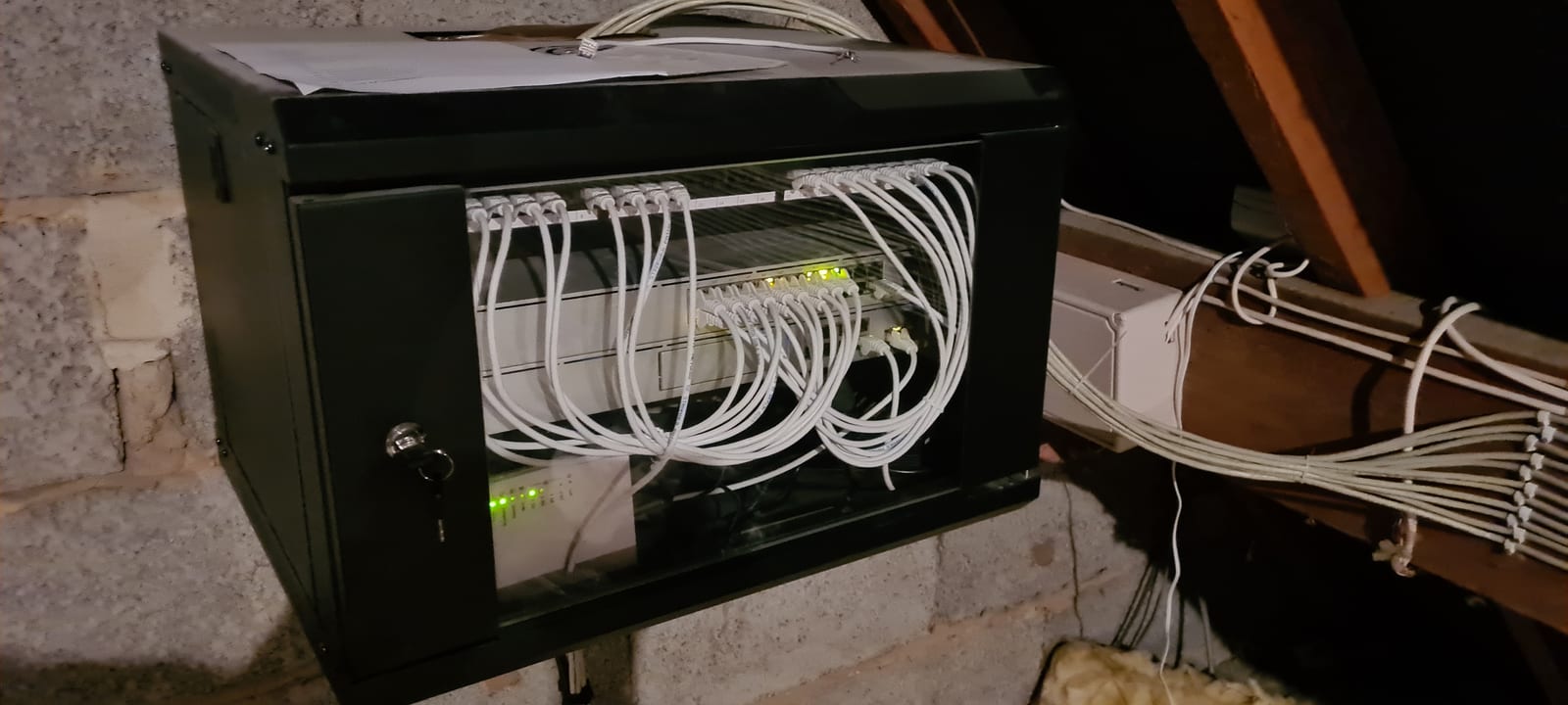 The existing cabinet installation used for the outdoor Wi-Fi addition.