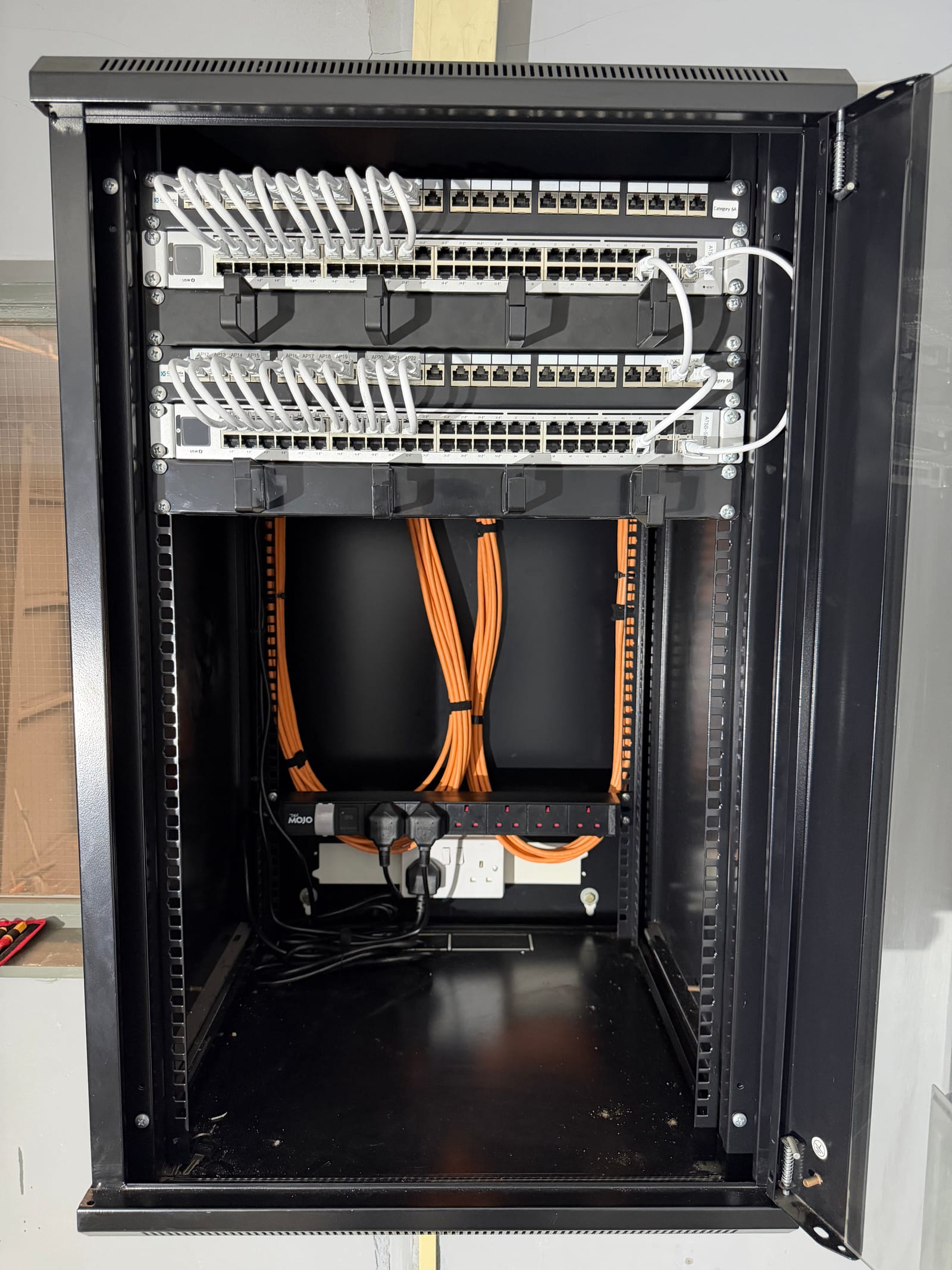A wider view of the completed cabinet installation.